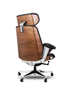 SCAUN DE BIROU COMANDOR, NEGRU/MARO, CONFECTIONAT DIN PIELE NATURALA, PLASTIC SI METAL, STIL MODERN - Img 4