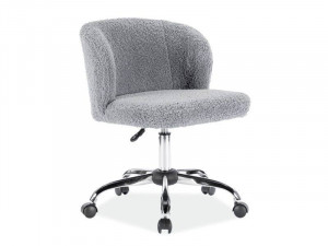 SCAUN DE BIROU PENTRU COPII DOLLY GRI/CROM, CU TAPITERIE DIN TEXTIL PUFOS, STIL MODERN, SIGNAL