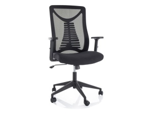 SCAUN DE BIROU Q-330, NEGRU, CU FUNCTIE TILT, TAPITERIE DIN TEXTIL SI PLASA, SI PICIOR DIN METAL, STIL MODERN
