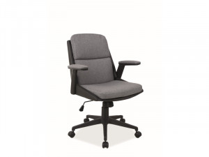 SCAUN DE BIROU Q-332 GRI/NEGRU CU TAPITERIE DIN TEXTIL SI PIELE ECOLOGICA STIL MODERN SIGNAL