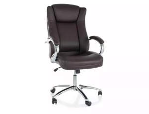 SCAUN DE BIROU Q-904, MARO/CROM, TAPITERIE DIN PIELE ECOLOGICA SI PICIOR DIN METAL, STIL MODERN