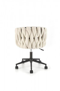SCAUN DE BIROU TALON, BEJ/NEGRU, TAPITERIE DIN STOFA SI PICIOARE DIN METAL, STIL MODERN - Img 4