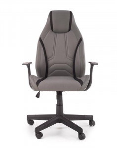 SCAUN DE BIROU TANGER, GRI/NEGRU, TAPITERIE DIN PIELE ECOLOGICA SI PICIOARE DIN METAL, STIL MODERN