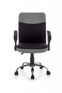 SCAUN DE BIROU TOPIC, GRI/NEGRU/CROM, TAPITERIE DIN STOFA SI PICIOARE DIN METAL, STIL MODERN - Img 2