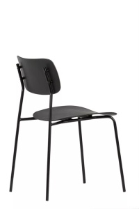 SCAUN DE CAFENEA/RESTAURANT, PLASTIC SI METAL, DE CULOARE NEAGRA - Img 2