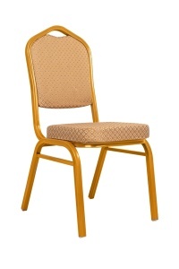 SCAUN DE EVENIMENTE HERA BEJ/AURIU, CONFECTIONAT DIN TEXTIL SI METAL, STIL MODERN
