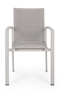 SCAUN DE GRADINA KONNOR, BEJ, CONFECTIONAT DIN ALUMINIU SI TEXTIL, STIL MODERN - Img 3