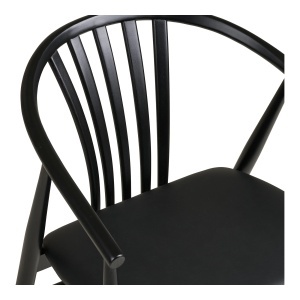 SCAUN DE SUFRAGERIE AGUSTIN, DIN LEMN SI PIELE ECO, CULOARE NEGRU, HOUSE NORDIC - Img 6