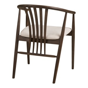 SCAUN DE SUFRAGERIE AGUSTIN, DIN LEMN SI TEXTIL, CULOARE MARO/BEJ, HOUSE NORDIC - Img 5