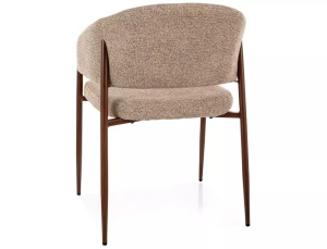 SCAUN DINING AKITA, BEJ 253/NUC, TAPITERIE DIN TEXTIL SI PICIOARE DIN METAL, STIL MODERN - Img 2