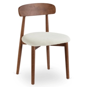 SCAUN DINING, ARTIM MEBLE, REALIZAT DIN LEMN SI TEXTIL, CULOARE NUC/BEJ, STIL MODERN - Img 8