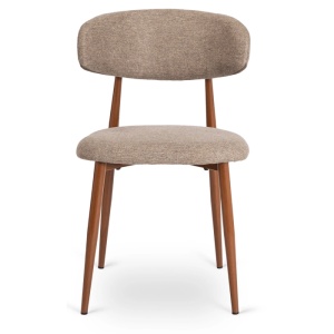 SCAUN DINING, ARTIM MEBLE, REALIZAT DIN METAL SI TEXTIL, CULOARE NEGRU/BEJ, STIL MODERN - Img 3