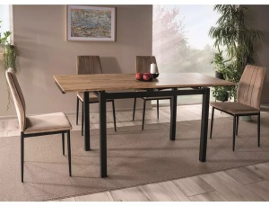 SCAUN DINING ATOM, BEJ BLUVEL 28/NEGRU MAT, TAPITERIE DIN CATIFEA SI PICIOARE DIN METAL, STIL MODERN - Img 6