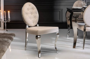 SCAUN DINING, BAROCK, DIN METAL SI CATIFEA BEJ, DESIGN BAROC, ARTIM GROUP SELECTION