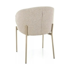 SCAUN DINING, BEJ DESCHIS/CASMIR, TAPITERIE DIN TEXTIL SI PICIOARE DIN METAL, STIL MODERN - Img 4