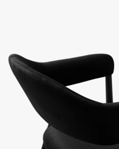 SCAUN DINING/BIROU ANDRA, NEGRU, TAPITAT CU TAPITERIE DIN TEXTIL CATIFEA MAGIC VELVET SI LEMN MASIV, MICADONI - Img 5