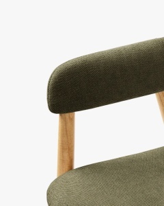 SCAUN DINING/BIROU ANDRA, VERDE DESCHIS, TAPITAT CU TAPITERIE DIN TEXTIL CHENILLE REBEL SI LEMN MASIV, MICADONI - Img 6