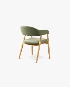 SCAUN DINING/BIROU ANDRA, VERDE, TAPITAT CU TAPITERIE DIN TEXTIL CATIFEA MAGIC VELVET SI LEMN MASIV, MICADONI - Img 3