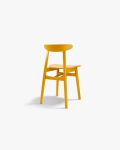 SCAUN DINING/BIROU ELIE, GALBEN, CONFECTIONAT DIN LEMN MASIV DE FAG, MICADONI - Img 3
