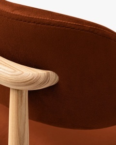 SCAUN DINING/BIROU EVAN, BORDO, TAPITAT CU TAPITERIE DIN TEXTIL CATIFEA MAGIC VELVET SI LEMN MASIV, MICADONI - Img 4