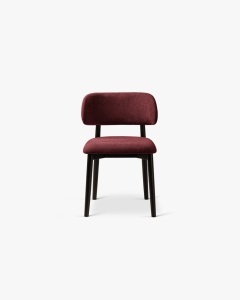 SCAUN DINING/BIROU EVAN, BORDO, TAPITAT CU TAPITERIE DIN TEXTIL CHENILLE REBEL SI LEMN MASIV, MICADONI - Img 2