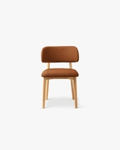 SCAUN DINING/BIROU EVAN, SCORTISOARA, TAPITAT CU TAPITERIE DIN TEXTIL BOUCLE BALOO SI LEMN MASIV, MICADONI - Img 2