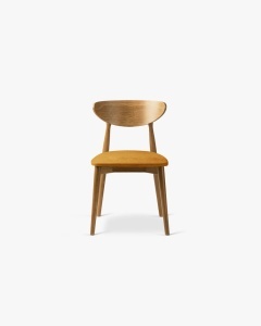 SCAUN DINING/BIROU LEON, GALBEN MUSTAR, TAPITAT CU TAPITERIE DIN TEXTIL CATIFEA MAGIC VELVET SI LEMN MASIV, MICADONI - Img 3
