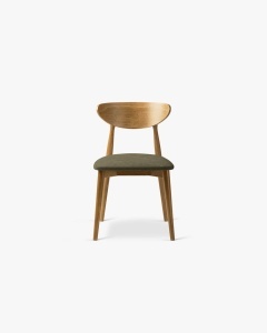 SCAUN DINING/BIROU LEON, VERDE DESCHIS, TAPITAT CU TAPITERIE DIN TEXTIL CHENILLE REBLE SI LEMN MASIV, MICADONI - Img 3