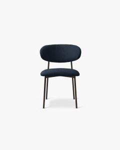 SCAUN DINING/BIROU NINA, ALBASTRU INCHIS, TAPITAT CU TAPITERIE DIN TEXTIL BOUCLE BALOO SI METAL, MICADONI