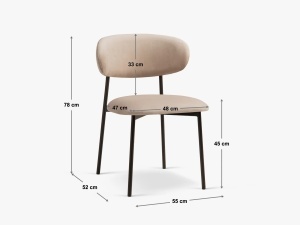 SCAUN DINING/BIROU NINA, AUBERGINE, TAPITAT CU TAPITERIE DIN TEXTIL MAGIC VELVET SI METAL, MICADONI - Img 5