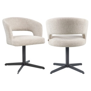 SCAUN DINING, BLANCA, REALIZAT DIN METAL SI TEXTIL IGNIFUG, CULOARE CREM, DESIGN DEOSEBIT, RICHMOND INTERIORS