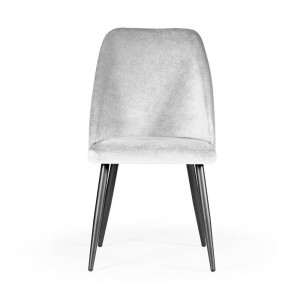 SCAUN DINING BOSFOR GRI/NEGRU, TAPITERIE DIN CATIFEA SI PICIOARE DIN METAL, STIL MODERN - Img 3