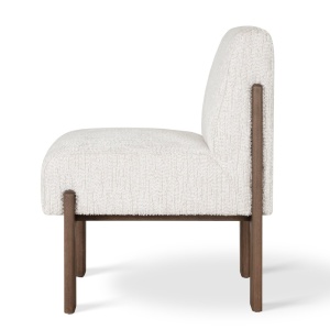 SCAUN DINING BUCKY, CONFECTIONAT DIN LEMN, SPUMA, ARCURI SI TEXTIL, ALB /NATURAL, STIL MODERN - Img 3