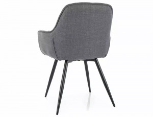 SCAUN DINING CHERRY BJORN, GRI 13/NEGRU MAT, TAPITERIE DIN STOFA BJORN SI PICIOARE DIN METAL, STIL MODERN - Img 3
