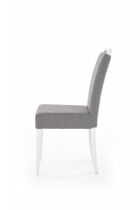 SCAUN DINING CLARION, GRI INARI 91/ALB, CU TAPITERIE DIN STOFA SI PICIOARE DIN LEMN MASIV, STIL CLASIC - Img 6