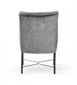 SCAUN DINING CORVUS, GRI INCHIS/NEGRU, TAPITERIE DIN CATIFEA SI PICIOARE DIN METAL, STIL MODERN - Img 3