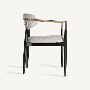 SCAUN DINING CROSSAC, ALB SI NEGRU, REF. 35240, PRELUCRAT MANUAL, CONFECTIONAT DIN METAL SI TEXTIL, STIL MODERN - Img 3