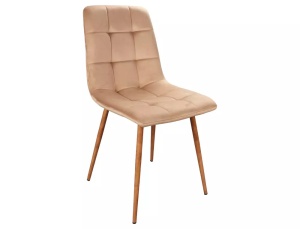 SCAUN DINING D, BEJ BLUVEL 28/STEJAR, TAPITERIE DIN CATIFEA SI METAL, STIL MODERN