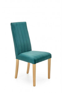 SCAUN DINING DIEGO 3, VERDE MONOLITH 37/STEJAR, CU TAPITERIE DIN CATIFEA SI PICIOARE DIN LEMN MASIV, STIL CLASIC - Img 1