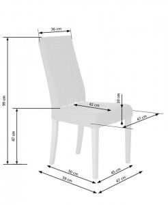 SCAUN DINING DIEGO, GRI INARI 91/ALB, CU TAPITERIE DIN STOFA SI PICIOARE DIN LEMN MASIV, STIL CLASIC - Img 3