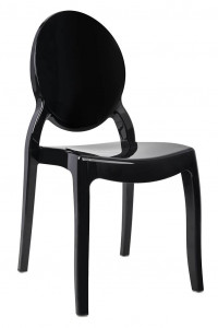 SCAUN DINING ELIZABETH, NEGRU, DIN POLICARBONAT, STIL MODERN