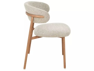 SCAUN DINING, ELTON II, CULOARE BEJ 253/STEJAR, TAPITERIE DIN TEXTIL SI METAL, STIL MODERN - Img 2
