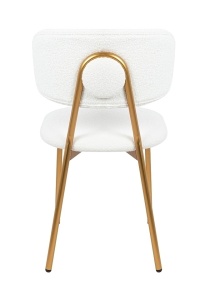 SCAUN DINING FABIOLA ALB, TAPITAT CU TEXTIL BOUCLE, STIL MODERN - Img 4