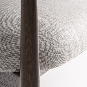 SCAUN DINING HARI, REALIZAT DIN LEMN DE FRASIN SI TEXTIL, CULOARE BEJ/GRI, REALIZAT MANUAL, VICAL HOME - Img 6