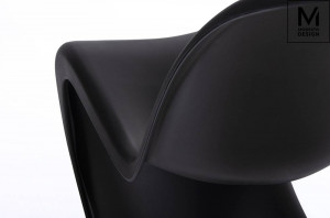 SCAUN DINING HOVER, NEGRU MAT, DIN POLIPROPILENA, STIL MODERN - Img 6