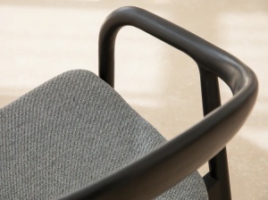 SCAUN DINING, ILLA, DIN TEXTIL SI LEMN, GRI/NEGRU, MICADONI, STIL MODERN - Img 5