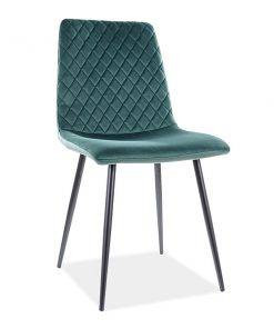 SCAUN DINING IRYS, VERDE BLUVEL 78/NEGRU, TAPITERIE DIN CATIFEA SI PICIOARE DIN METAL, STIL MODERN - Img 6