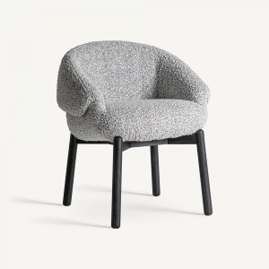 SCAUN DINING JACQUARD, ALB/GRI/NEGRU, REF. 36780, PRELUCRAT MANUAL, CONFECTIONAT DIN LEMN DE ULM SI TEXTIL, STIL MODERN