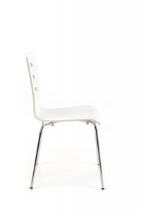 SCAUN DINING K155, ALB/CROM, PLACAT INDOIT SI PICIOARE DIN METAL, STIL MODERN - Img 4