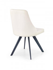 SCAUN DINING K206, ALB/NEGRU, CU TAPITERIE DIN PIELE ECOLOGICA SI PICIOARE DIN METAL, STIL MODERN - Img 2